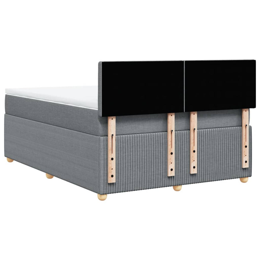 Boxspring met matras stof lichtgrijs 140x190 cm