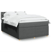 Boxspring met matras donkergrijs 140x190 cm