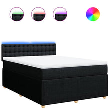 Boxspring met matras stof zwart 140x190 cm