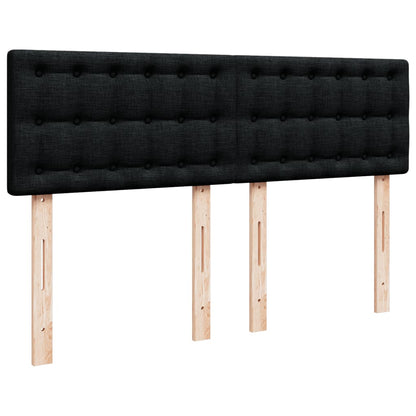 Boxspring met matras stof zwart 140x190 cm