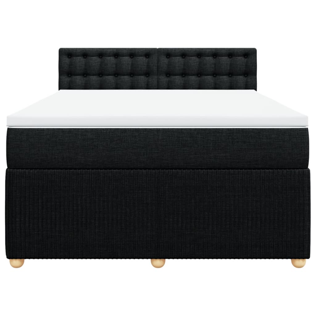 Boxspring met matras stof zwart 140x190 cm