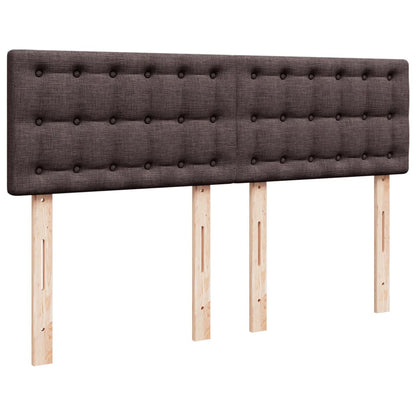 Boxspring met matras stof donkerbruin 140x190 cm