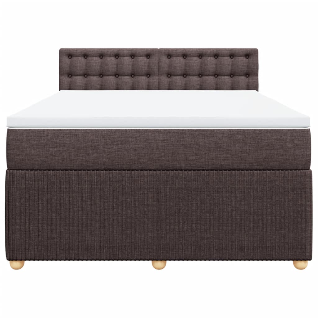 Boxspring met matras stof donkerbruin 140x190 cm