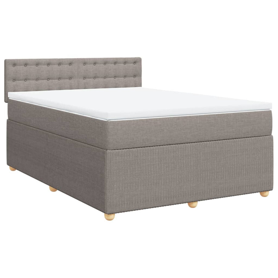 Boxspring met matras stof taupe 140x190 cm