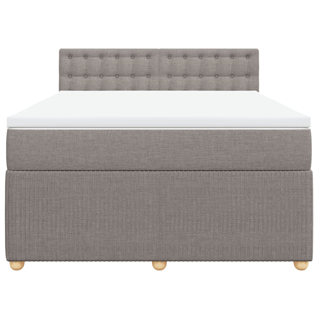 Boxspring met matras stof taupe 140x190 cm