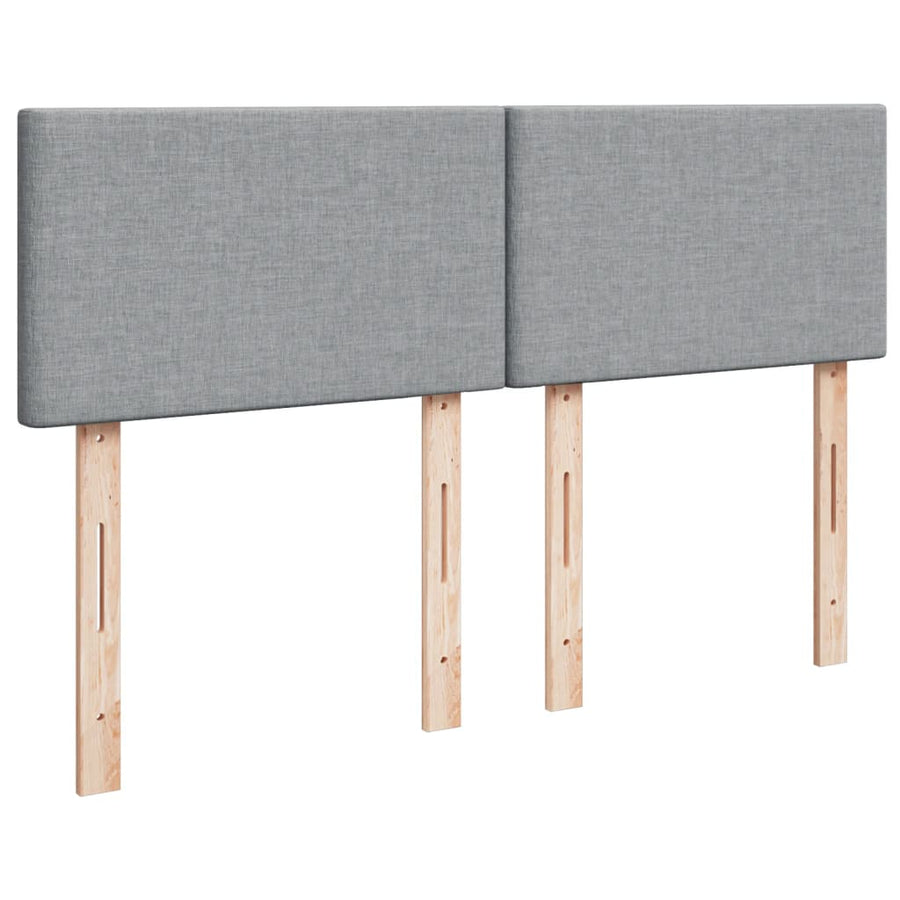 Boxspring met matras stof lichtgrijs 140x200 cm