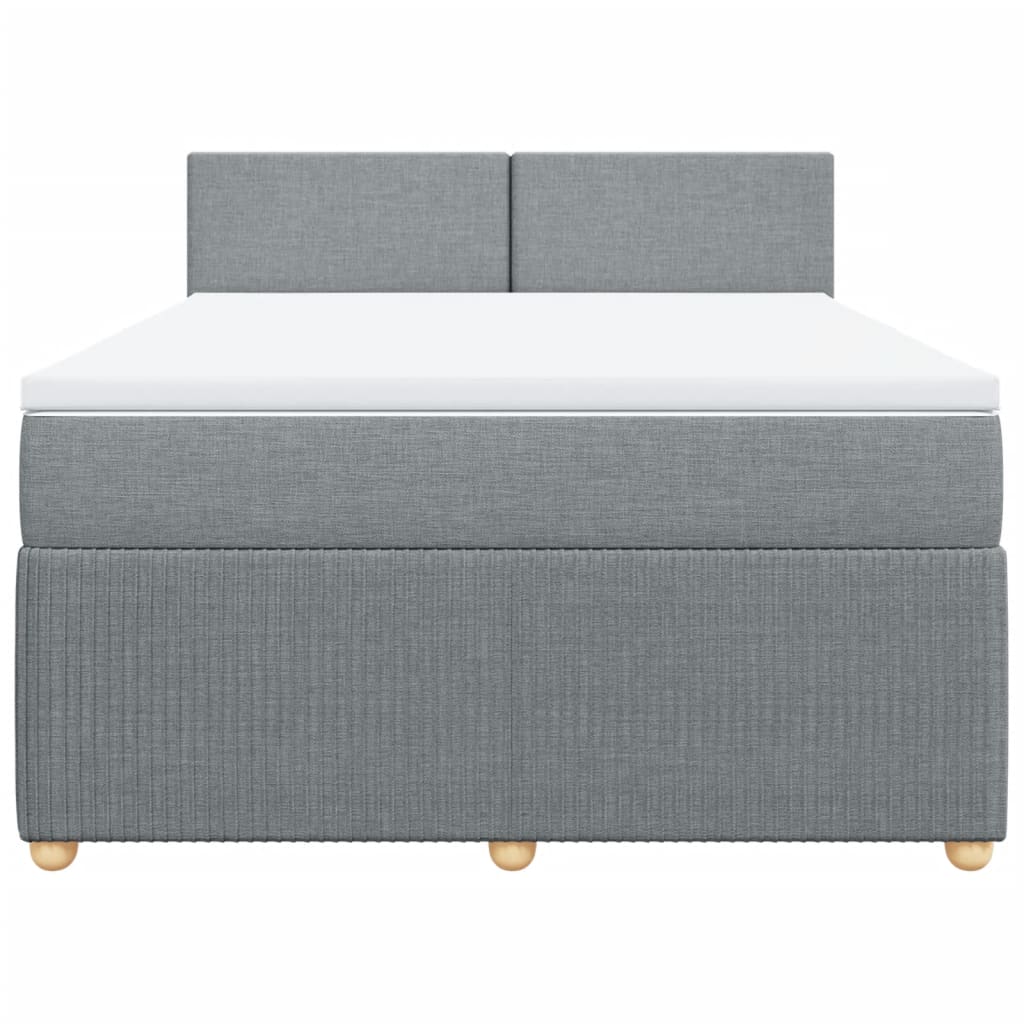 Boxspring met matras stof lichtgrijs 140x200 cm