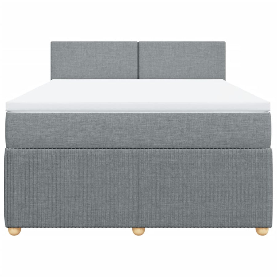 Boxspring met matras stof lichtgrijs 140x200 cm