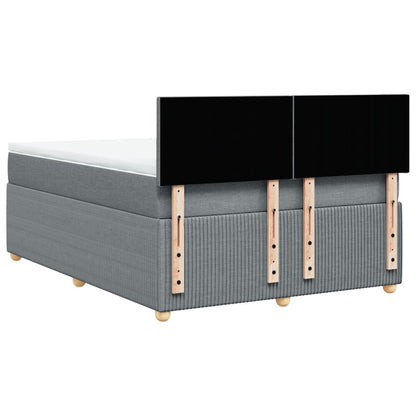 Boxspring met matras stof lichtgrijs 140x200 cm