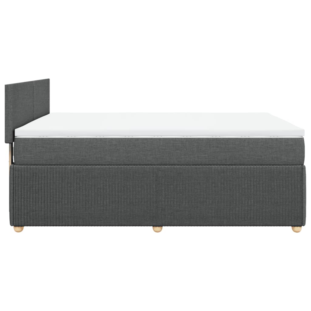 Boxspring met matras stof donkergrijs 140x200 cm