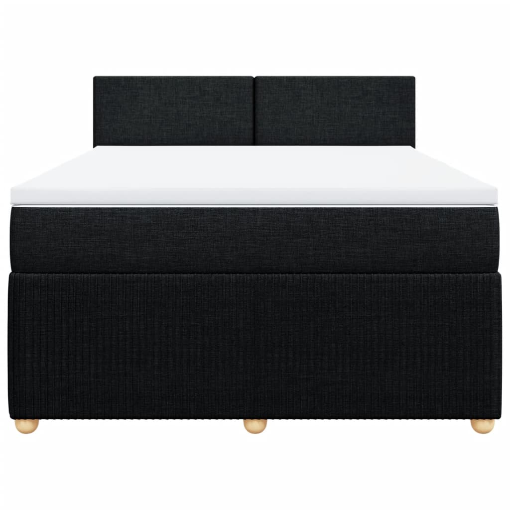 Boxspring met matras stof zwart 140x200 cm