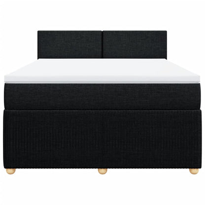 Boxspring met matras stof zwart 140x200 cm