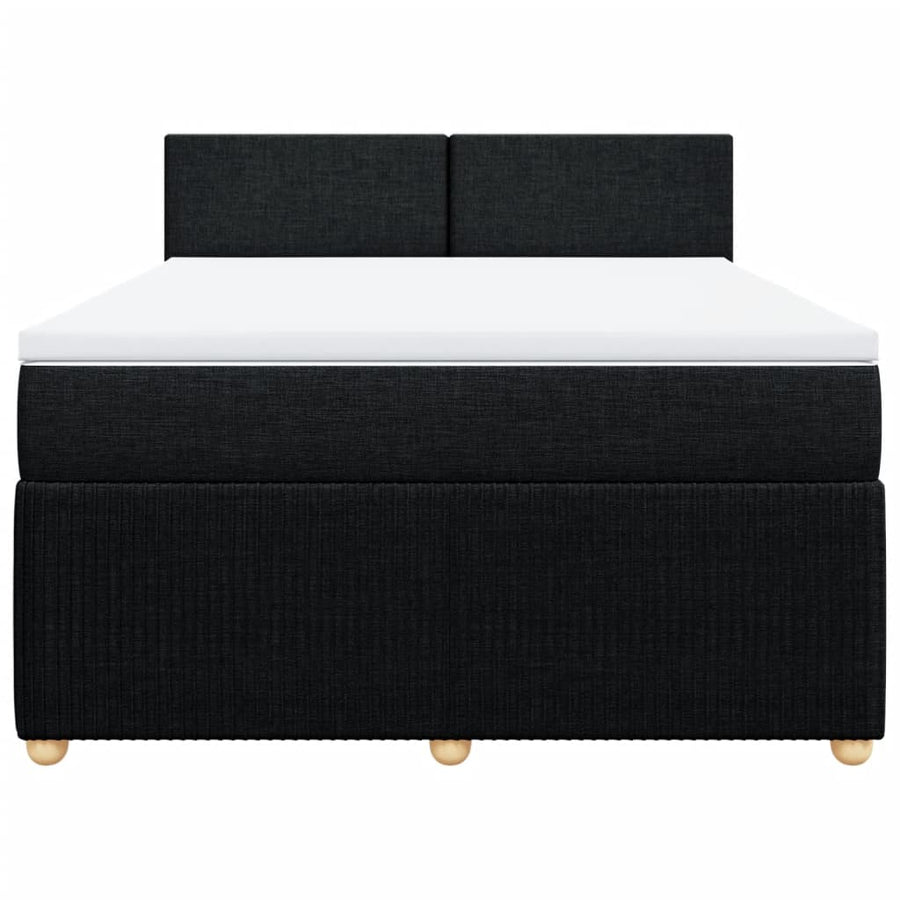 Boxspring met matras stof zwart 140x200 cm