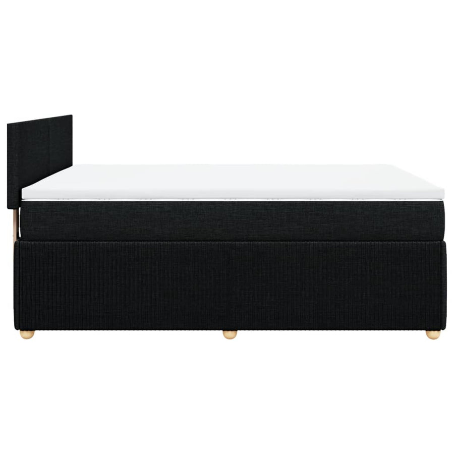 Boxspring met matras stof zwart 140x200 cm