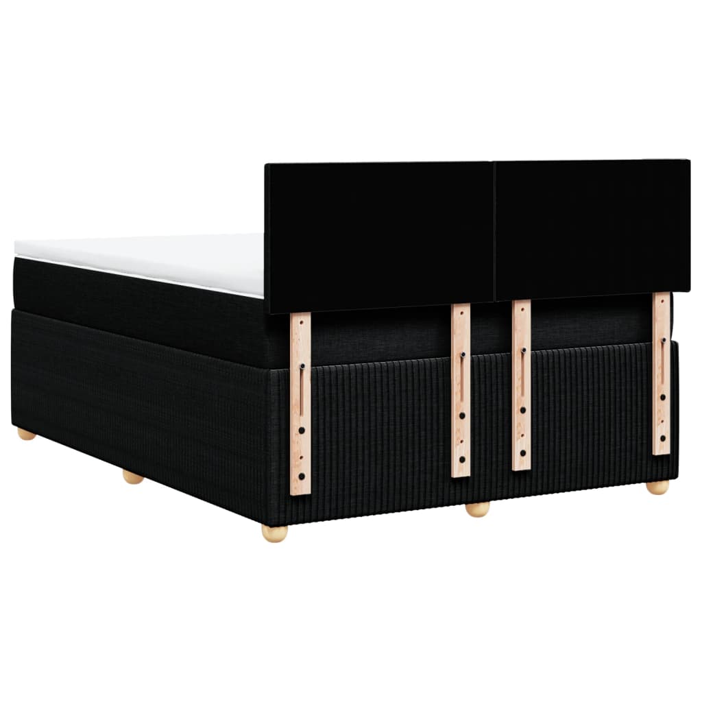 Boxspring met matras stof zwart 140x200 cm
