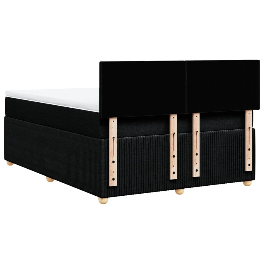 Boxspring met matras stof zwart 140x200 cm