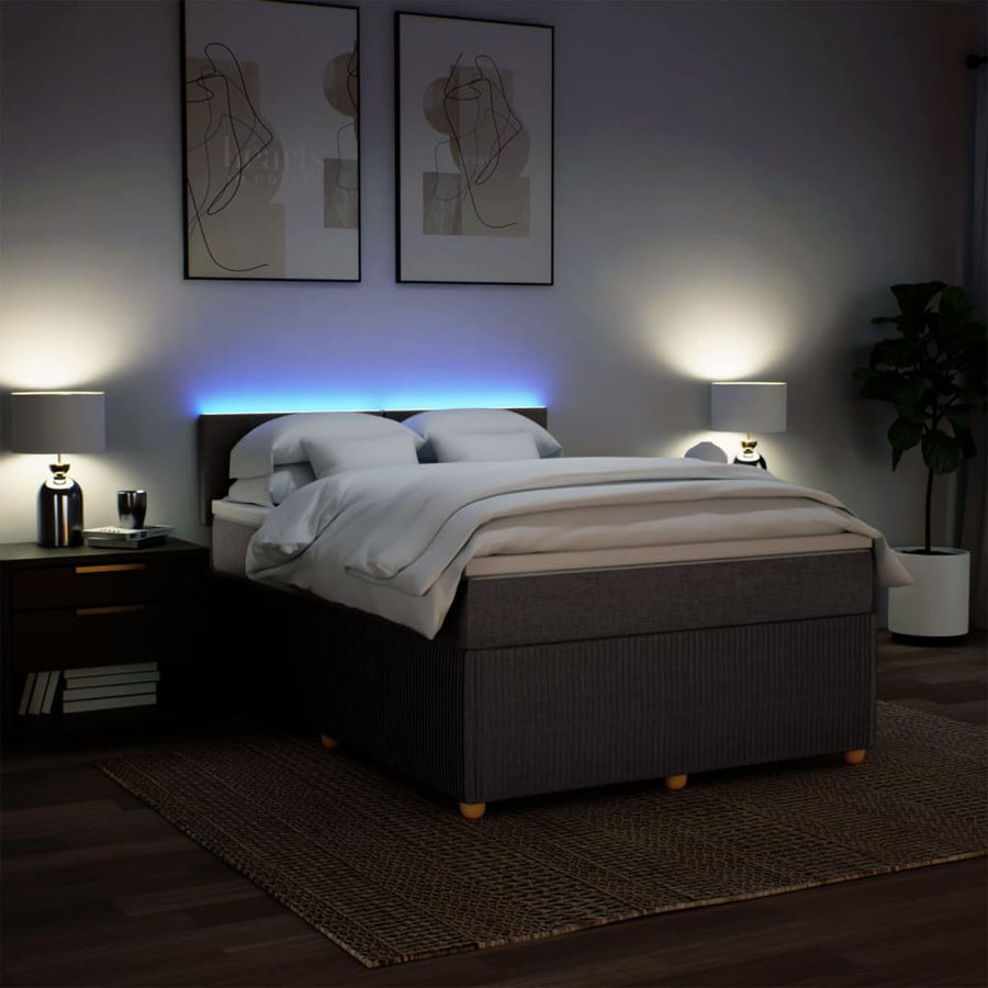 Boxspring met matras stof taupe 140x200 cm