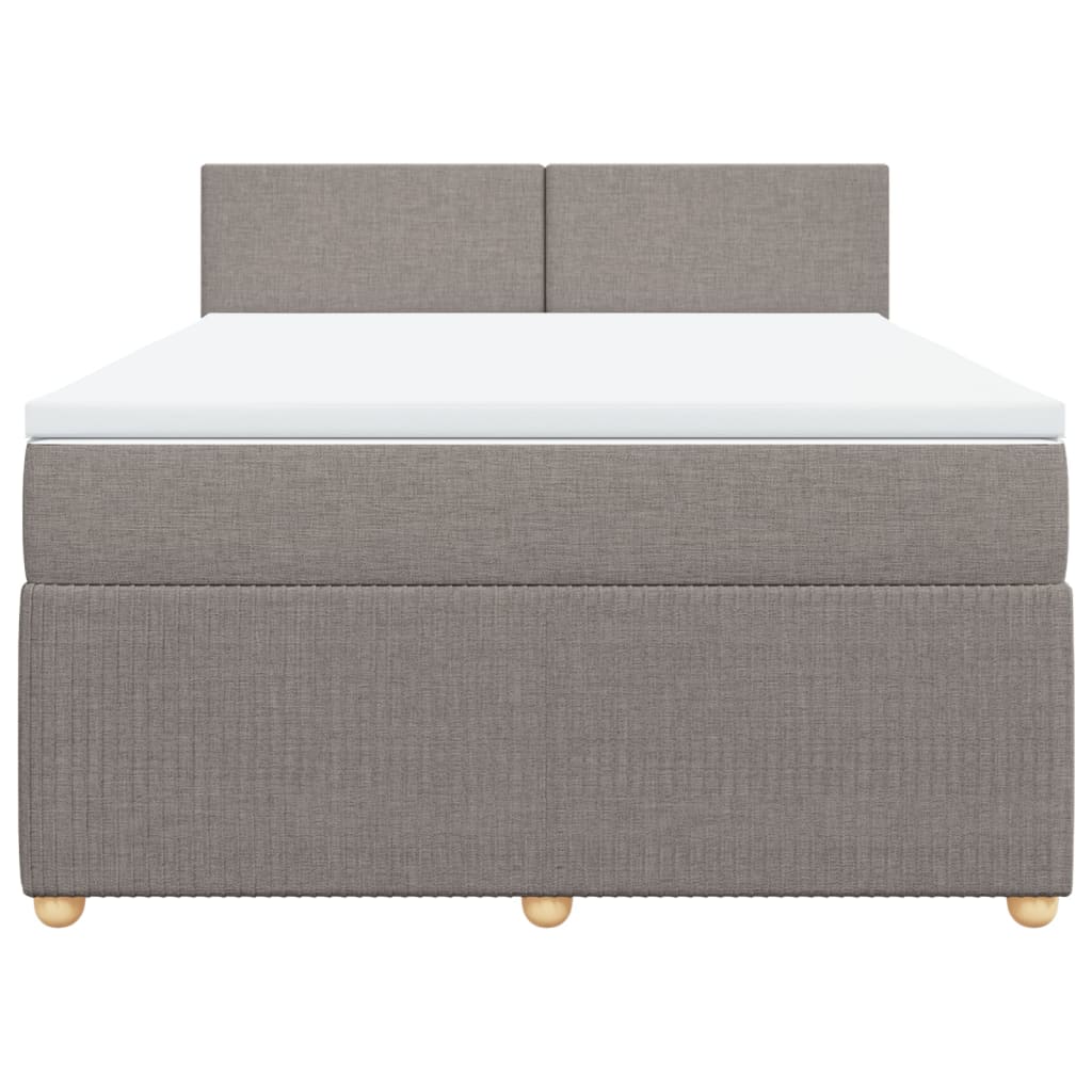 Boxspring met matras stof taupe 140x200 cm