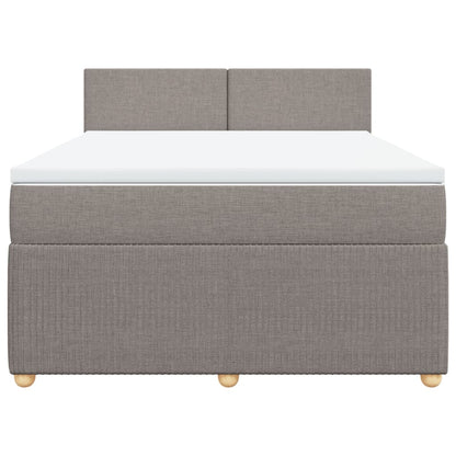 Boxspring met matras stof taupe 140x200 cm