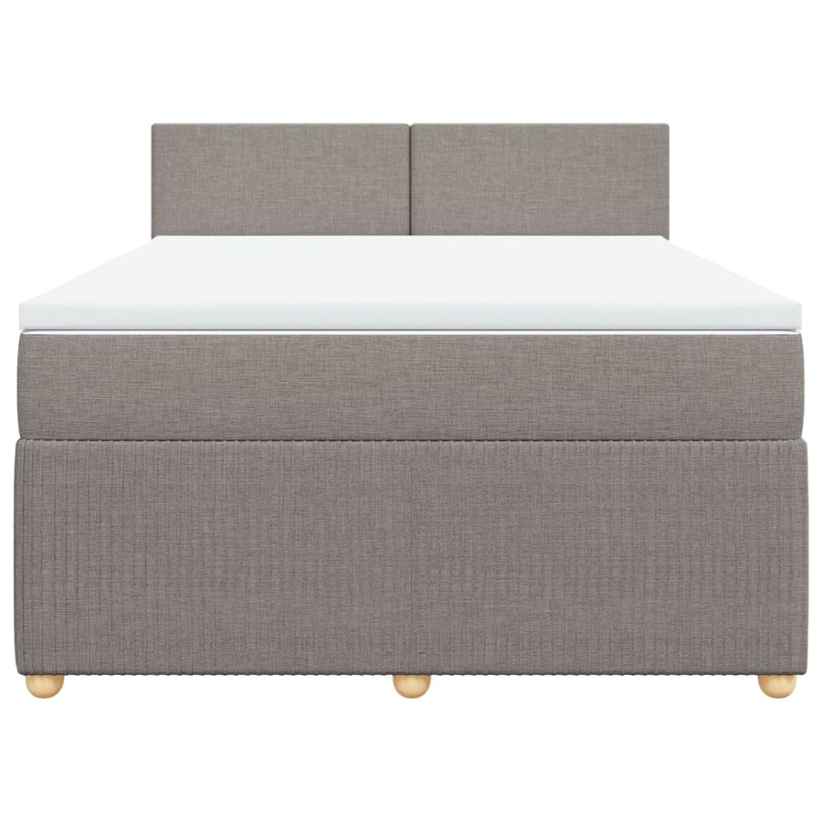 Boxspring met matras stof taupe 140x200 cm