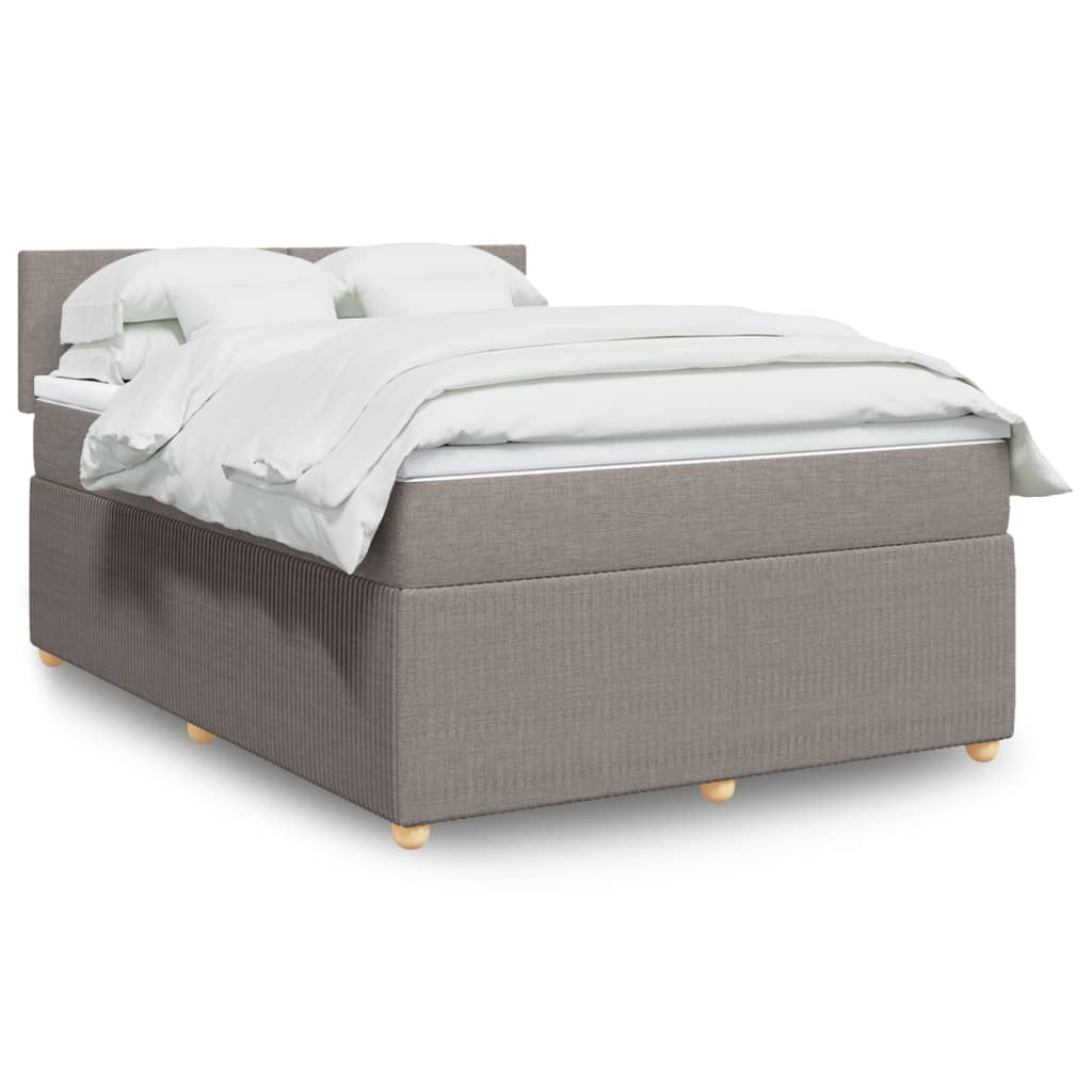 Boxspring met matras stof taupe 140x200 cm