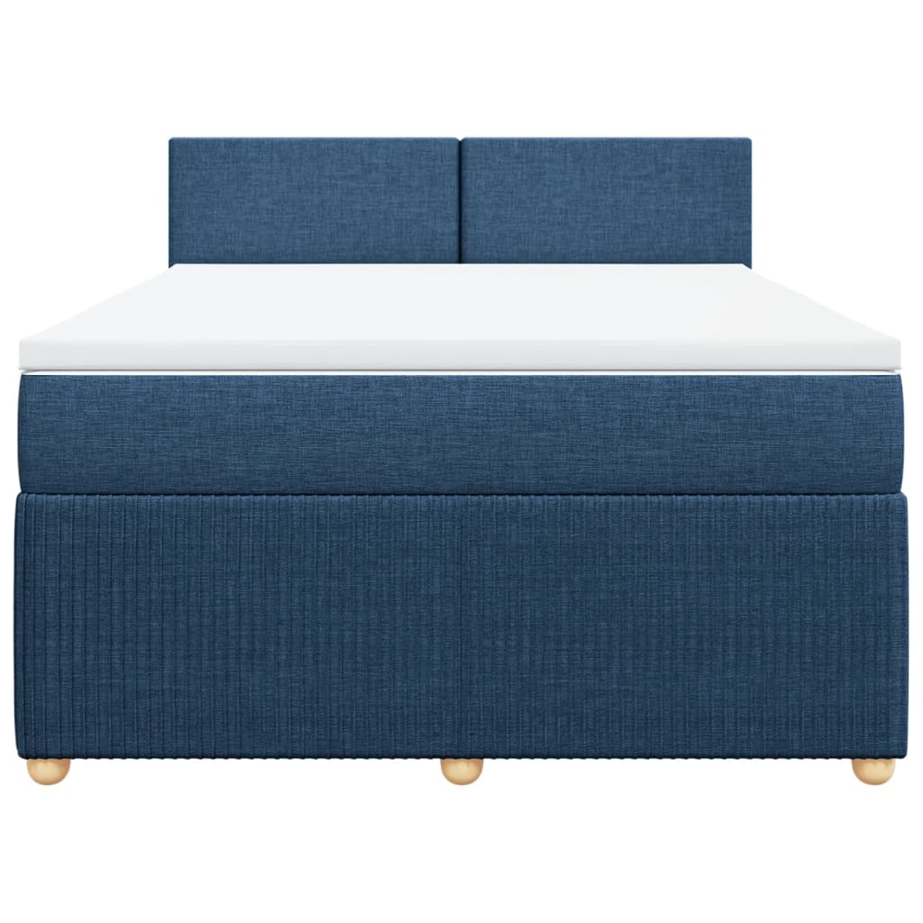 Boxspring met matras stof blauw 140x200 cm