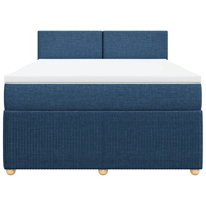 Boxspring met matras stof blauw 140x200 cm