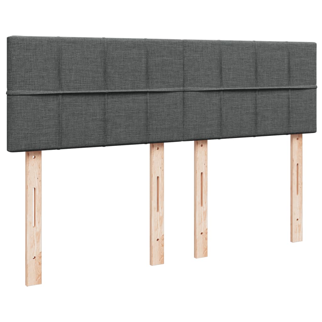 Boxspring met matras stof donkergrijs 140x200 cm
