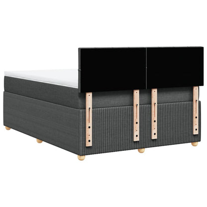 Boxspring met matras stof donkergrijs 140x200 cm