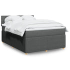 Dark grey fabric box spring with mattress 140x200 cm
