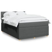 Boxspring met matras 140x200 cm donkergrijs