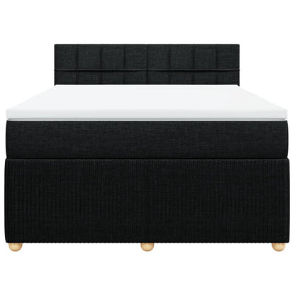 Boxspring met matras stof zwart 140x200 cm