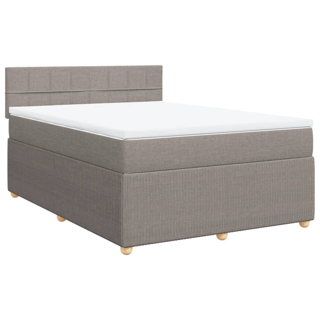 Boxspring met matras stof taupe 140x200 cm
