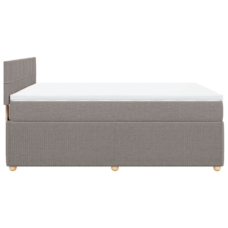 Boxspring met matras stof taupe 140x200 cm