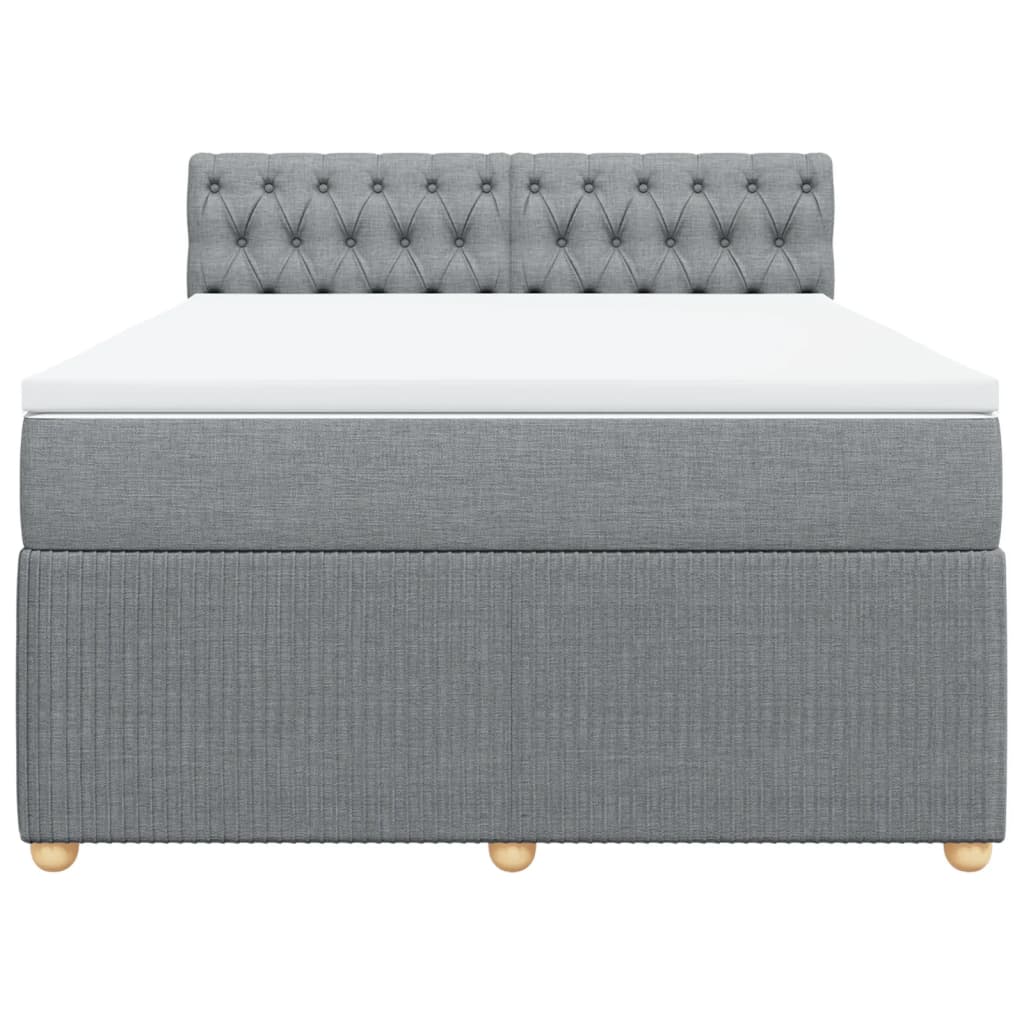 Boxspring met matras stof lichtgrijs 140x200 cm
