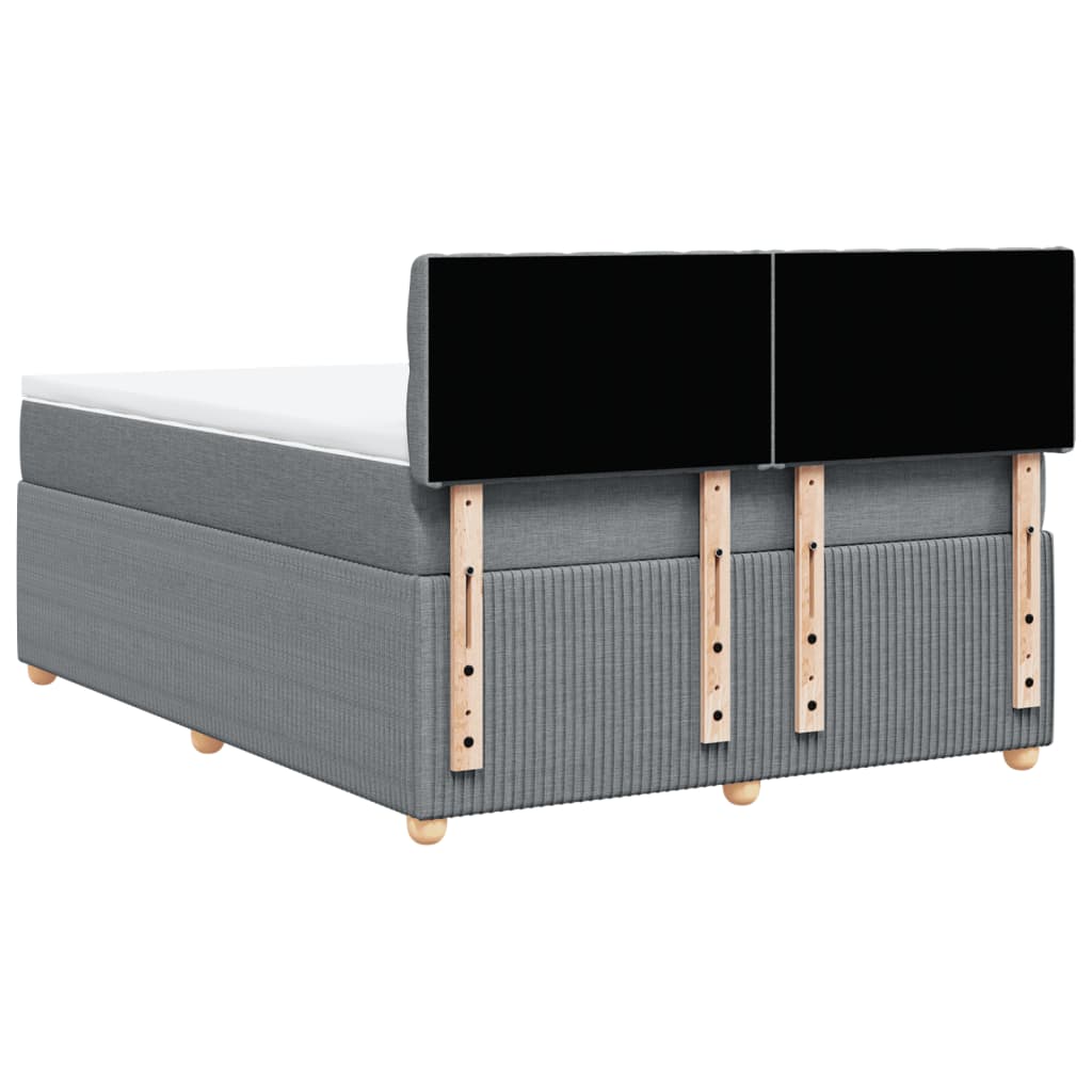 Boxspring met matras stof lichtgrijs 140x200 cm