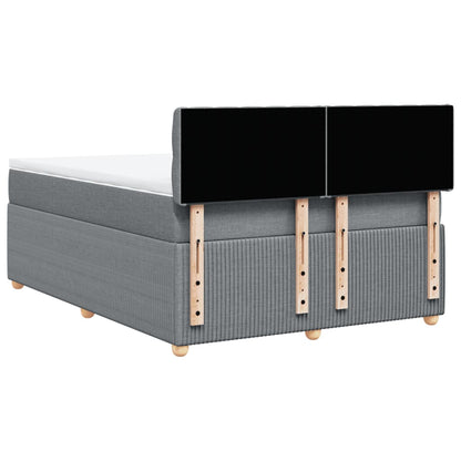 Boxspring met matras stof lichtgrijs 140x200 cm