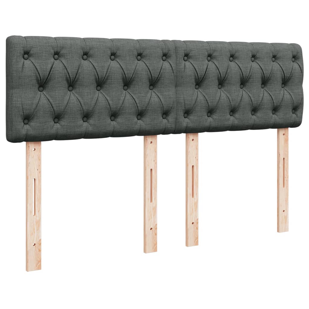 Boxspring met matras stof donkergrijs 140x200 cm