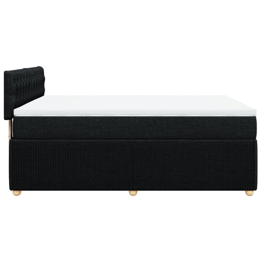 Boxspring met matras stof zwart 140x200 cm
