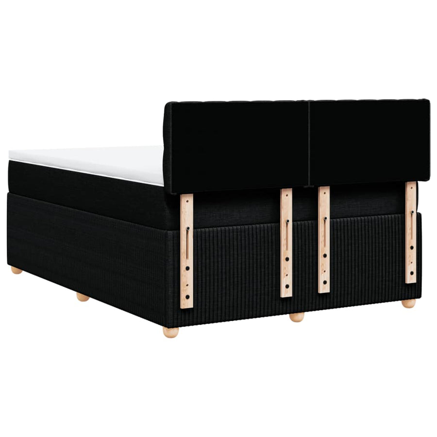 Boxspring met matras stof zwart 140x200 cm