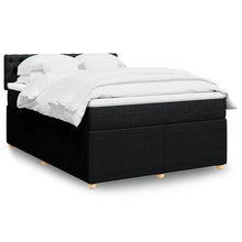 Boxspring met matras stof zwart 140x200 cm
