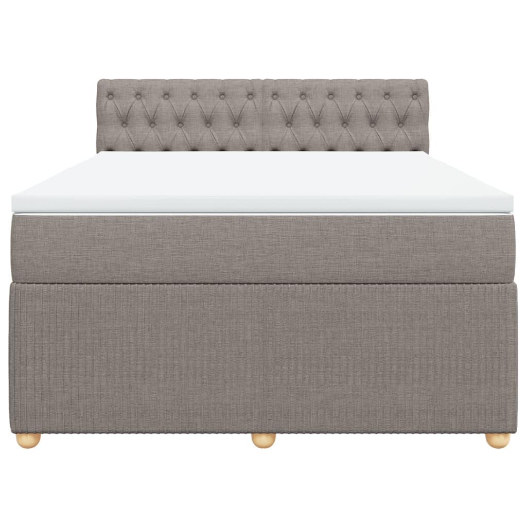 Boxspring met matras stof taupe 140x200 cm