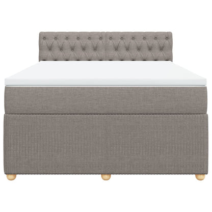 Boxspring met matras stof taupe 140x200 cm
