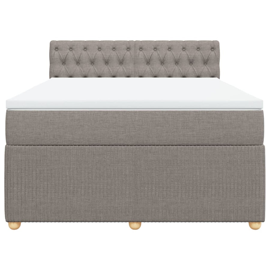 Boxspring met matras stof taupe 140x200 cm