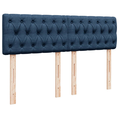 Boxspring met matras stof blauw 140x200 cm