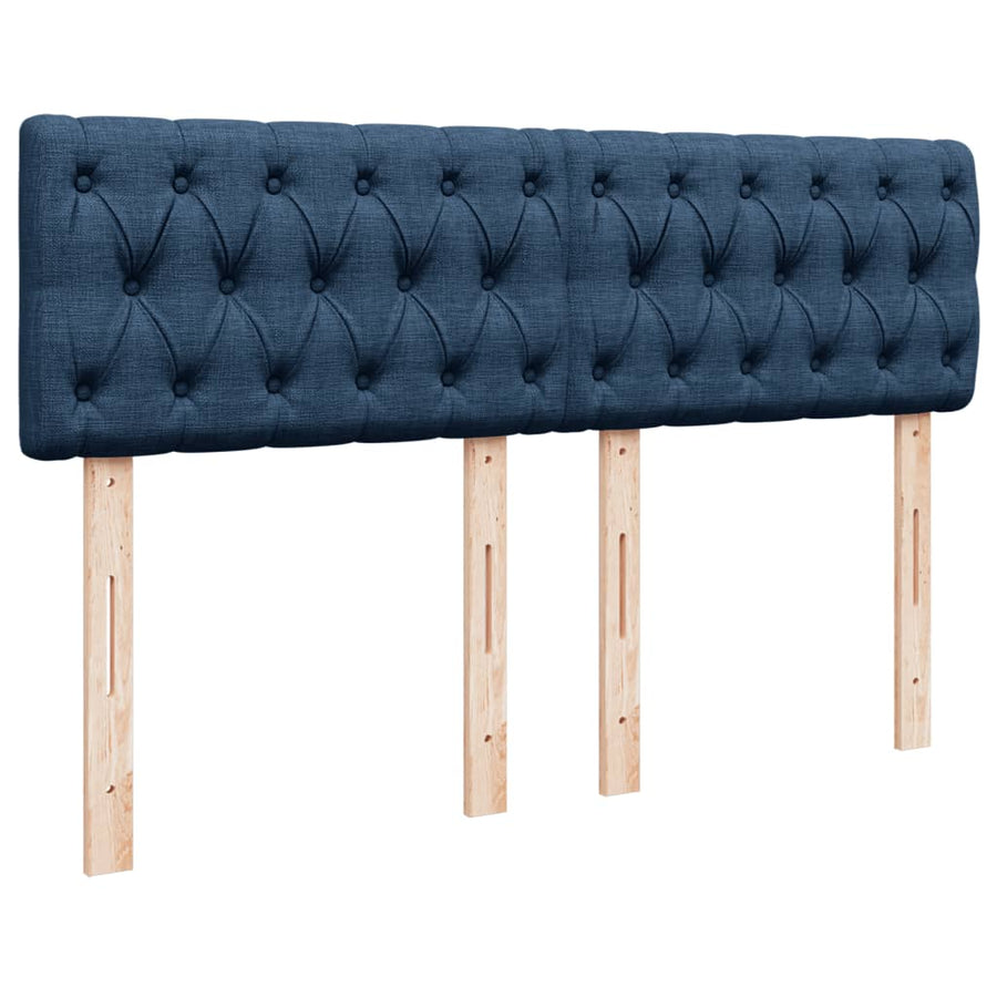 Boxspring met matras stof blauw 140x200 cm