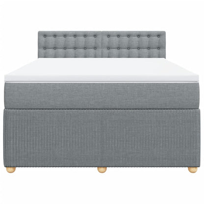Boxspring met matras stof lichtgrijs 140x200 cm