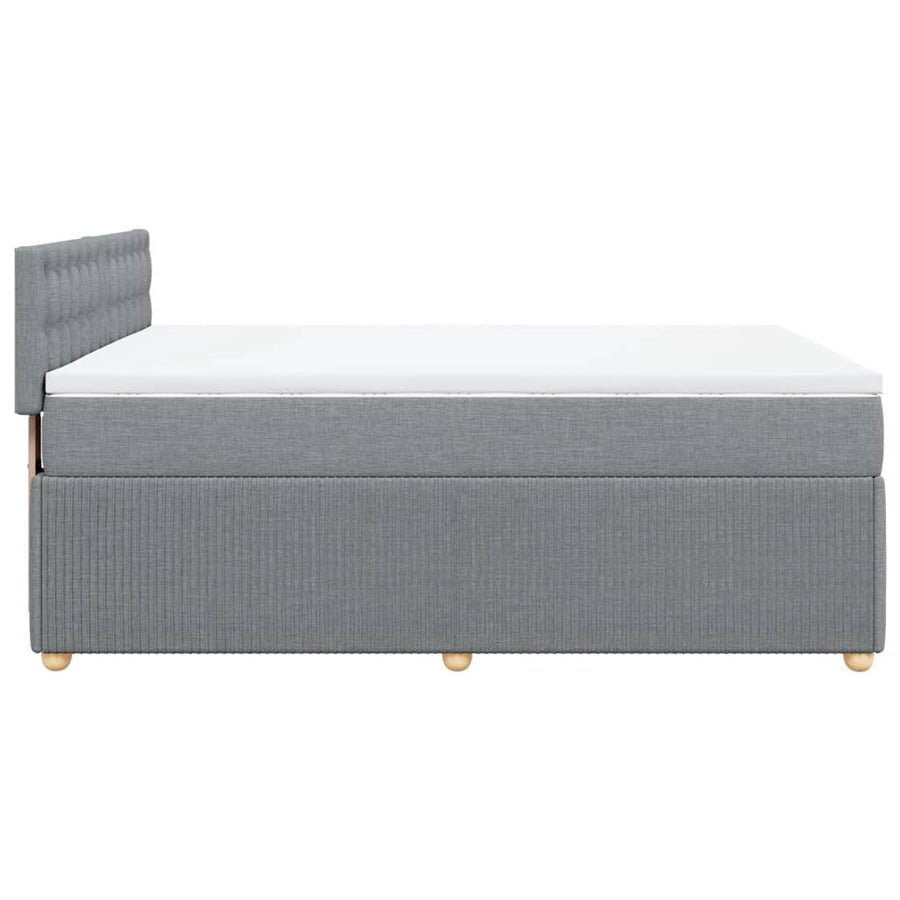 Boxspring met matras stof lichtgrijs 140x200 cm