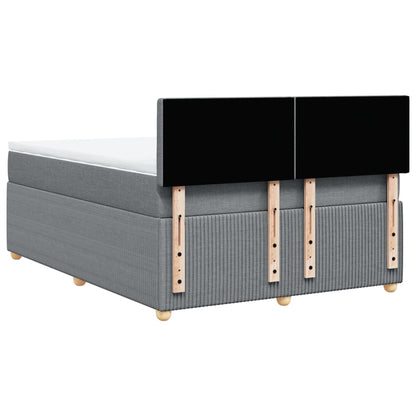 Boxspring met matras stof lichtgrijs 140x200 cm