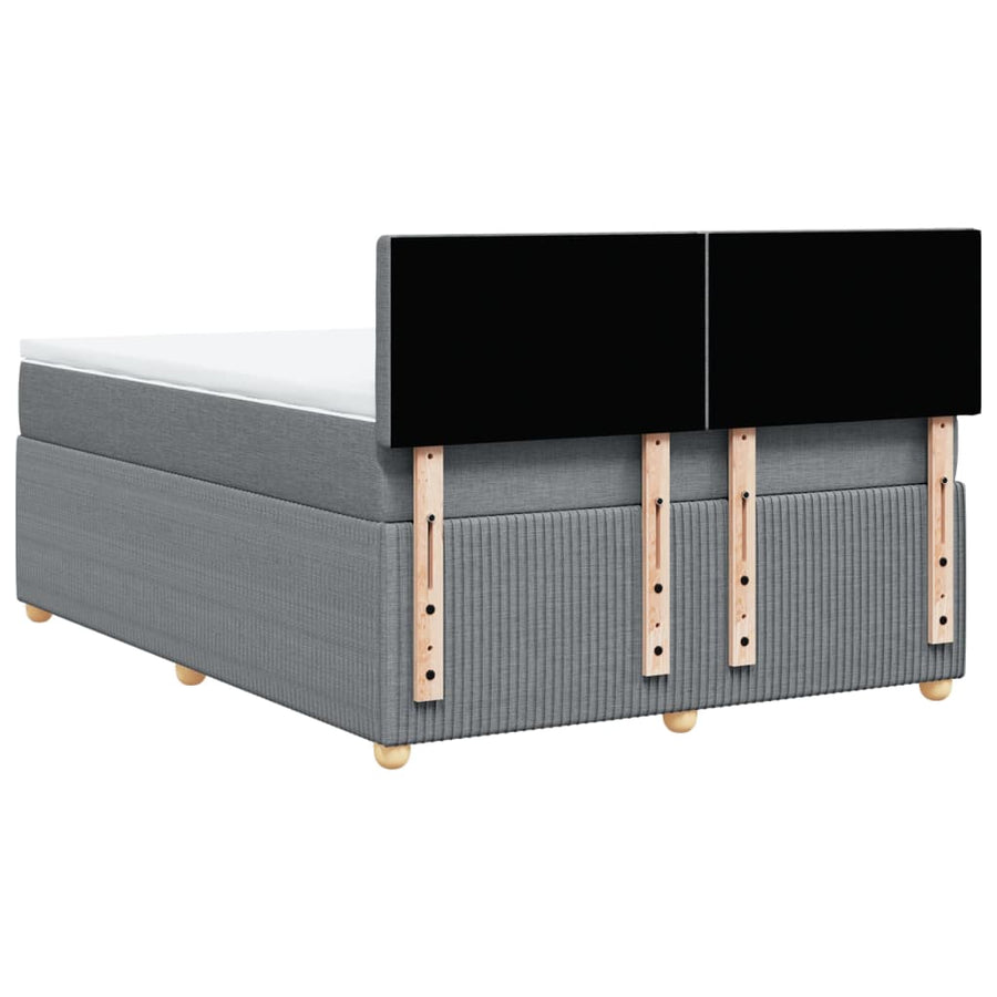 Boxspring met matras stof lichtgrijs 140x200 cm